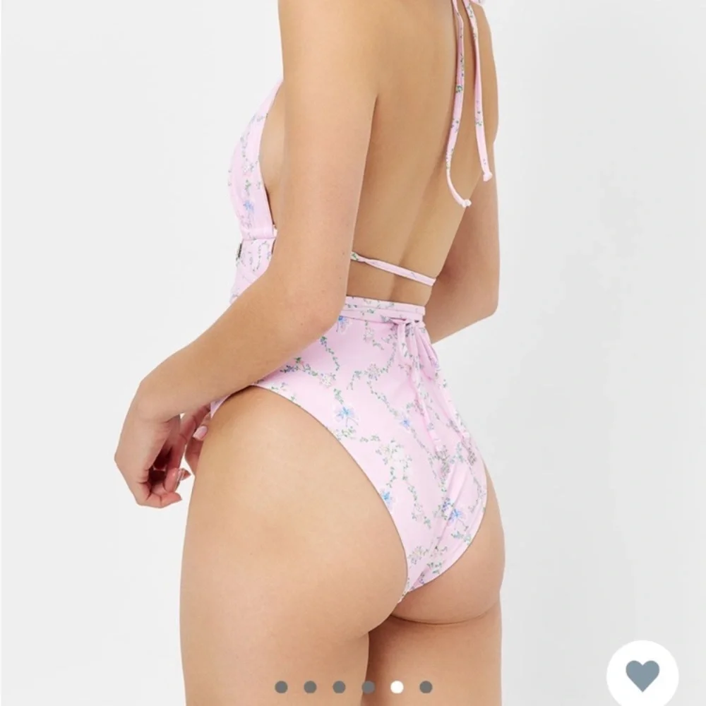Frankie's Bikinis Pink Floral One Piece